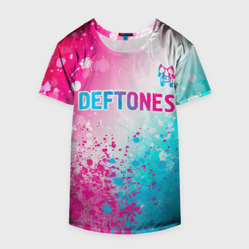 Накидка на куртку 3D Deftones neon gradient style посередине, цвет 3D печать - фото 4