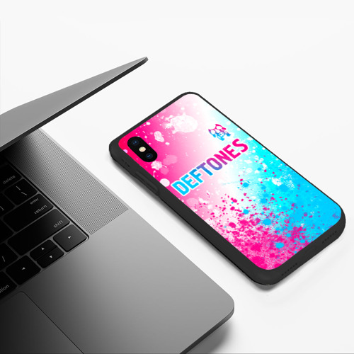 Чехол для iPhone XS Max матовый Deftones neon gradient style посередине - фото 5