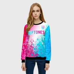 Женский свитшот 3D Deftones neon gradient style посередине - фото 2