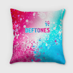 Подушка 3D Deftones neon gradient style посередине