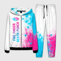 Мужской костюм 3D Five Finger Death Punch neon gradient style по-вертикали