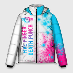 Мужская зимняя куртка 3D Five Finger Death Punch neon gradient style по-вертикали