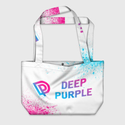 Пляжная сумка 3D Deep Purple neon gradient style по-горизонтали