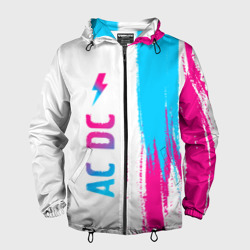 Мужская ветровка 3D AC DC neon gradient style по-вертикали