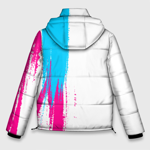 Мужская зимняя куртка 3D AC DC neon gradient style по-вертикали, цвет черный - фото 2