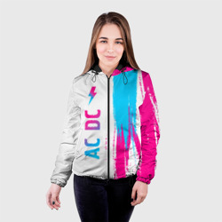 Женская куртка 3D AC DC neon gradient style по-вертикали - фото 2