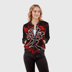 Женский бомбер 3D Иероглиф любовь  - фото 2