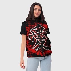 Женский жилет утепленный 3D Иероглиф любовь  - фото 2