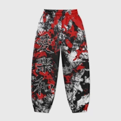 Женские джоггеры оверсайз 3D Японский стиль иероглифы 