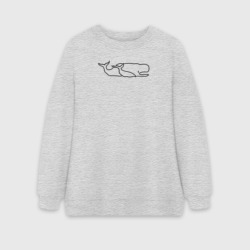 Женский свитшот oversize без начеса хлопок Два кита