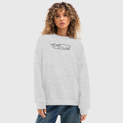 Женский свитшот oversize без начеса хлопок Два кита - фото 2