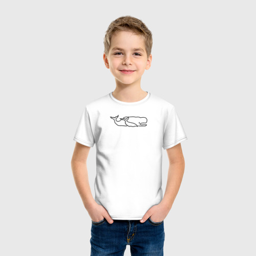 Детская футболка хлопок с принтом Два кита, фото на моделе #1