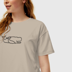 Женская футболка хлопок Oversize Два кита - фото 2