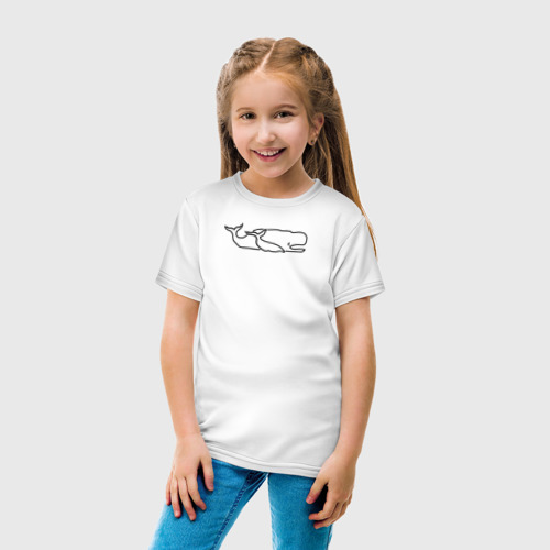 Детская футболка хлопок с принтом Два кита, вид сбоку #3