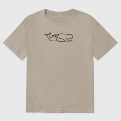 Женская футболка хлопок Oversize Два кита