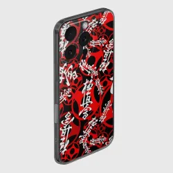 Чехол для iPhone 16 Pro Max силиконовый с защитой камеры Карате киокушинкай лого паттерн - фото 2
