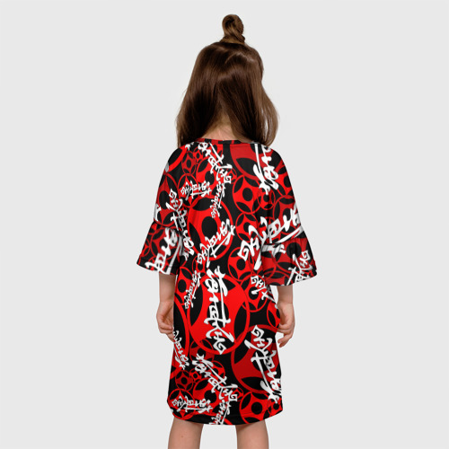 Детское платье 3D Карате киокушинкай лого паттерн, цвет 3D печать - фото 5