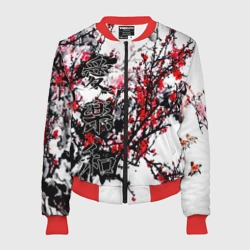 Женский бомбер 3D Японский стиль иероглифы 