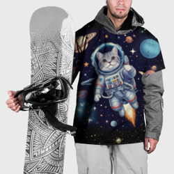 Накидка на куртку 3D Крутой котик в открытом космосе - нейросеть