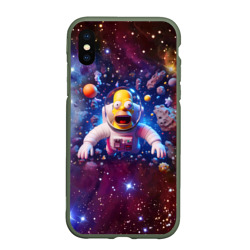 Чехол для iPhone XS Max матовый Homer Simpson in space - ai art