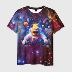 Мужская футболка 3D Homer Simpson in space - ai art