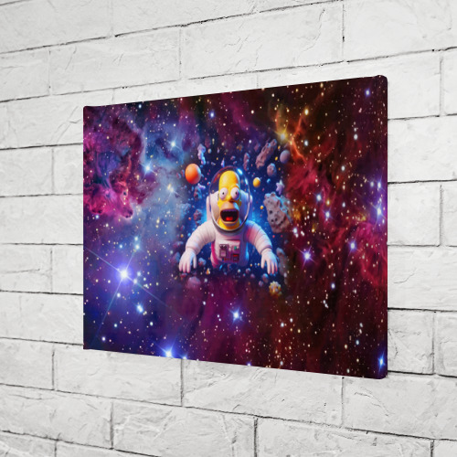 Холст прямоугольный Homer Simpson in space - ai art, цвет 3D печать - фото 3