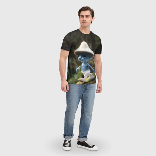 Мужская футболка 3D Шайлушай синий грибок, цвет 3D печать - фото 5