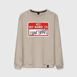 Мужской свитшот хлопок Hi my name is  Slim Shady