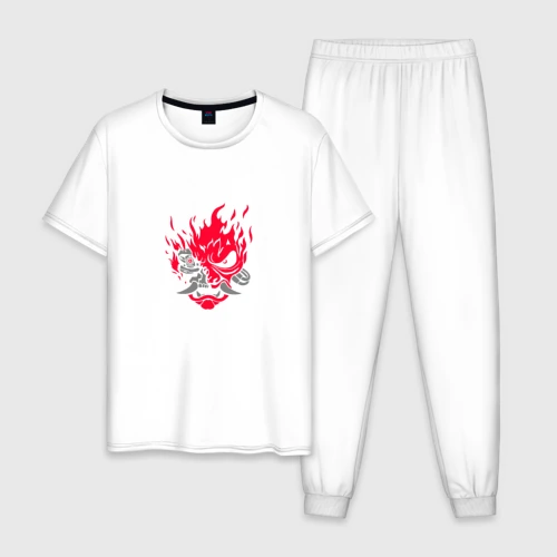 Мужская пижама хлопок Логотип Samurai Cyberpunk 2077