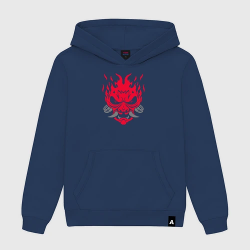 Мужская толстовка хлопок Логотип Samurai Cyberpunk 2077 - симметричный