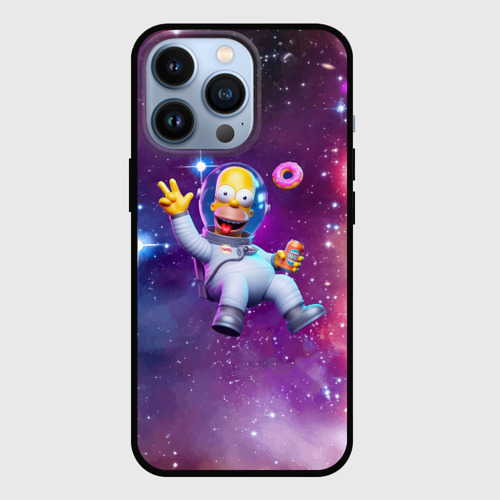 Чехол для iPhone 13 Pro Homer Simpson in space - ai art, цвет черный