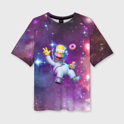 Женская футболка oversize 3D Homer Simpson in space - ai art