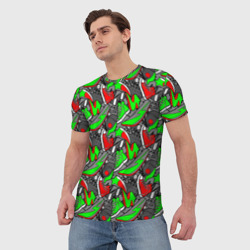 Мужская футболка 3D Разноцветные кеды - фото 2