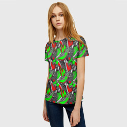 Женская футболка 3D Разноцветные кеды - фото 2
