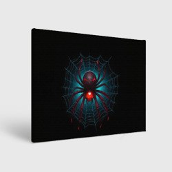 Холст прямоугольный Жуткий паук красного и черного цвета