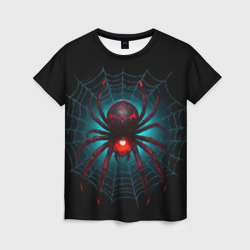 Жуткий паук красного и черного цвета – Женская футболка 3D с принтом купить со скидкой в -26%