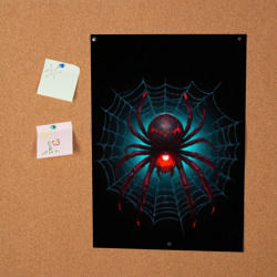 Постер Жуткий паук красного и черного цвета - фото 2