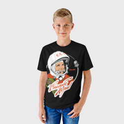 Детская футболка 3D Юрий Гагарин первый космонавт - фото 2