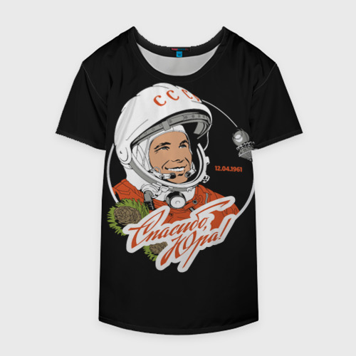 Накидка на куртку 3D Юрий Гагарин первый космонавт, цвет 3D печать - фото 4