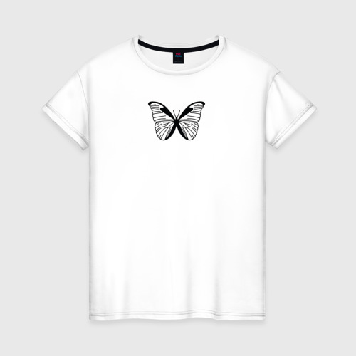Женская футболка из хлопка с принтом Бабочка Life is Strange, вид спереди №1