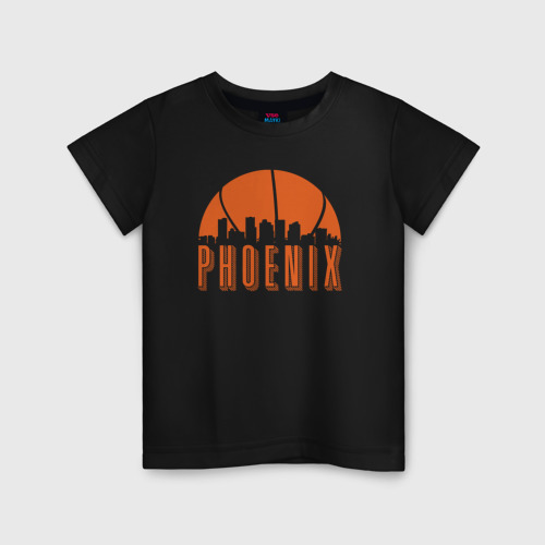 Детская футболка хлопок Phoenix city, цвет черный