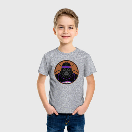 Детская футболка хлопок Горилла из Финикса, цвет меланж - фото 3