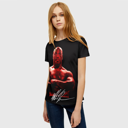 Женская футболка 3D Майк Тайсон боксёр профессионал, цвет 3D печать - фото 3