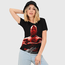 Женская футболка 3D Slim Майк Тайсон боксёр профессионал - фото 2