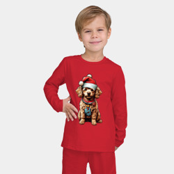 Детская пижама с лонгсливом хлопок Новогодний Кокер-спаниэль - фото 2