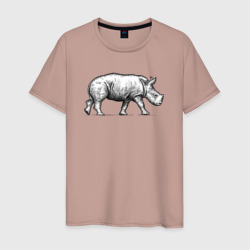 Носорожик спешит – Мужская футболка хлопок с принтом купить со скидкой в -20%