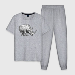 Мужская пижама хлопок Носорог большой