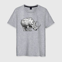 Носорог большой – Мужская футболка хлопок с принтом купить со скидкой в -20%