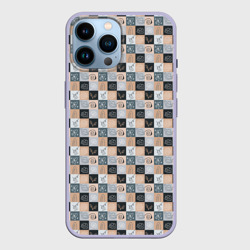 Паттерн в клетку с абстрактными элементами – Чехол для iPhone 14 Pro Max с принтом купить