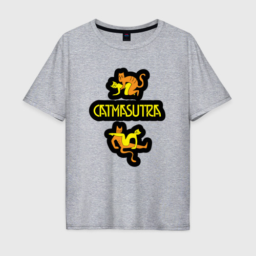 Мужская футболка хлопок Oversize с принтом Catmasutra, вид спереди #2